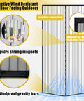 Magnetic Screen Door For 60x80 Inch Openings Fits 62x81 Inch Mesh Keeps Bugs Out With Hands Free Magnetic Closure, detail view