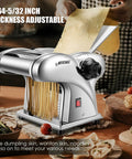 Newtry Electric Pasta Maker Machine With 3 Interchangeable Blades For Homemade Noodles, stainless steel noodle maker with fresh pasta.