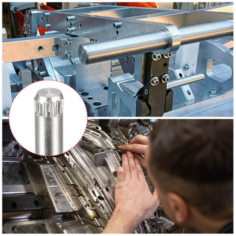 Built To Last Premium 2x25mm 304 Stainless Steel Dowel Pins With Knurled Heads, installation in woodworking assembly setup
