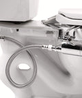 All Metal Bidet Attachment With Chromed Finish Easy Under Thirty Minute Install Adjustable Seven Hole Spray Head One Hand Joystick Control For Hot And Cold Water Mixer 2015 Upgrade For DIY Homeowners installed on toilet