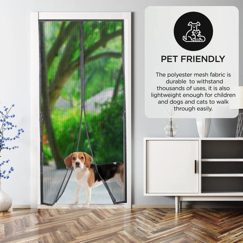 Breezy Magnetic Door Screen With Self Sealing Closure Keeps Bugs Out Lets Fresh Air In Heavy Duty Pet And Kid Friendly