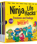 Eight Book Box Set Of Emotions And Feelings For Kids Featuring Angry Ninja, Positive Ninja, Earth Ninja cover display