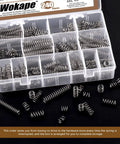 240 Piece Compression Springs Kit, 15 Size Stainless Steel Mini Springs For Home And Workshop Repairs, organized in a box
