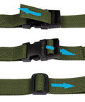 Beefy 2 Pack Luggage Straps With Quick Release Buckles, Heavy Duty 1 Inch Nylon Straps For Backpacking in Army Green