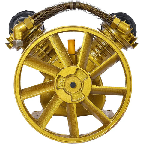Heavy Duty 5.5HP V-Type Air Compressor Pump Head, Dual Cylinder 2 Piston Design, Premium Cast Iron Construction, Delivers Massive 21CFM At 115 PSI For Professional Workshops And High Demand Pneumatic Tools