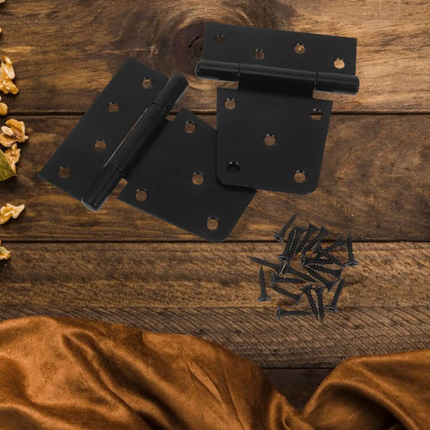 Two Pack Heavy Duty 3.5 Inch Black Weld On Gate Hinges For Iron Fences Barn Doors And Shed Hardware With Easy Install Screws