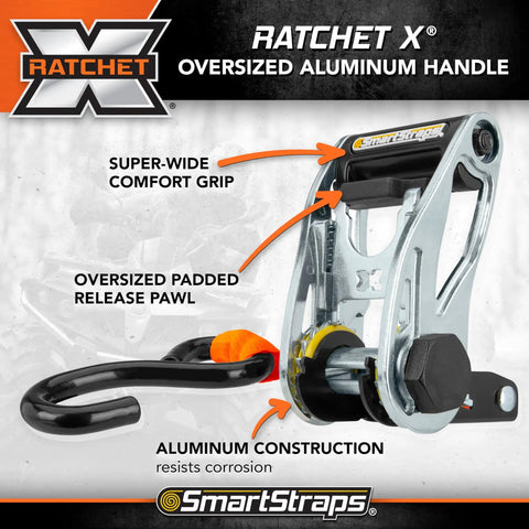 4 Pack 14 Ft Ratchet Straps With Badass 3000 Lb Break Strength And 1000 Lb Safe Work Load for hauling boats and motorcycles