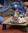 On The Go S'mores Portable Campfire Kit For Easy Outdoor Treats That Make S'mores A Breeze in use during outdoor camping