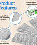 Image showing Code Compliant Heavy Duty 16 Gauge Finish Nails 2 Inch Galvanized Steel with rust-resistant features.