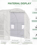Walk In Tunnel Greenhouse Kit For Serious Gardeners With Large 14.6 By 6.6 By 6.6 Feet White Steel Frame Clear Plastic Cover