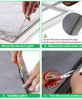 Installation process of Pet Proof Window Screen Replacement Kit 39x118 Heavy Duty PVC Coated Polyester Mesh For Sliding Doors