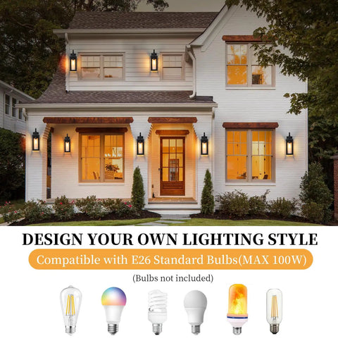 Top Shelves Two Pack Of 17 Inch Exterior Wall Sconces For House Facades showing premium matte black build illuminating a modern home.