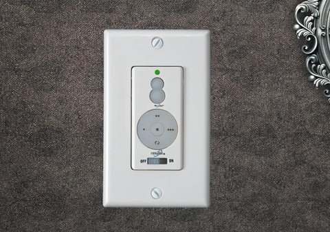 Wall control for Aire Ceiling Fan With Full Function Wall Control For Easy Cooling, Traditional White And Gray Finish