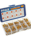 650-Piece Ceramic Capacitor Kit With 0.1uF To 10uF Values, 10 Percent Tolerance, Packed In A Handy Box For DIYers And Pro Electronics Builds