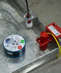 Wet Switch Flood Detector With Hydrophilic Pad And Integrated Feet, Top Notch Water Sensor in mechanical setting.