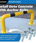 High Profile Machine Safety Guard 24 Inch High By 48 Inch Long, Fixed Industrial Barrier For Vehicle Impact Protection