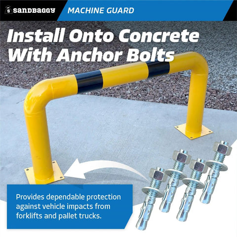 High Profile Machine Safety Guard 24 Inch High By 48 Inch Long, Fixed Industrial Barrier For Vehicle Impact Protection