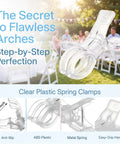 Obear 109 Pc Invisible Clear Matte Balloon Arch Kit With Heavy Duty Clamps For Wedding Birthday Decor Backdrop Party Supplies Not Included clear plastic spring clamp