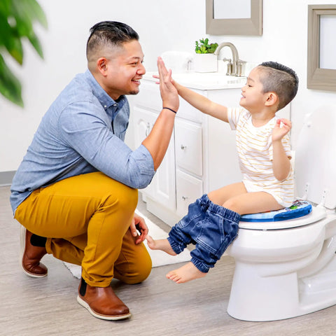 Ultra Comfy Toddler Potty Training Seat With Rock Solid Side Handles And Dead Simple Rinse Off Design Made In Usa Thick Cushion Pad That Sits Like A Dream On Standard Toilet Bowls Daily Staple