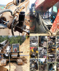 No Bull Heavy Duty 110 Volt Portable Line Boring And Welding Machine Kit With Crawler Pin Dismantler And 100 Ton Hydraulic Track Pin Press For Excavator Chain Fixes in use with various hydraulic components.