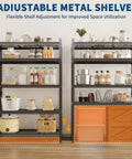 Beefy 5 Tier Metal Garage Storage Shelving Unit, 36 Inch Wide, Adjustable Shelves, Heavy Duty Steel, Up To 2200 Lbs Total Capacity, Ideal Tool Organizer For Home Garage, Workshop, And Storage with adjustable shelf layout