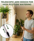 Rechargeable Cordless High Reach Plant Waterer With Telescoping Wand From 25.6 To 33.4 Inches Adjustable Nozzles And Long Hose