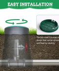 Diagram of Six Inch Circular Sprinkler Valve Box Anti Slip Durable PP Material with snap-on lid for garden irrigation.