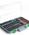 Go To Magnetic Impact Nut Driver Set With Metric And SAE Bits Quick Release Extensions Socket Adapters in open case