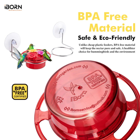 Window Hummingbird Feeder With Strong Suction Cup For Outdoors Bee Proof Feeding Ports And Stainless Steel Base 3Oz Capacity Mini Hummingbird Feeder Ideal For Kitchen Sill Or Patio View 2025 Update featuring BPA-free red feeder and suction cups.