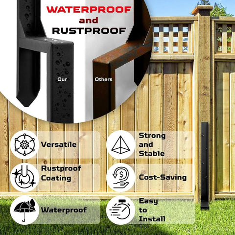 Heavy Duty 45 Degree Angle Brackets Post Anchor Ground Spike Kit With All Hardware For Gazebos Treehouses Patios And Cabins showing waterproof and rustproof features.