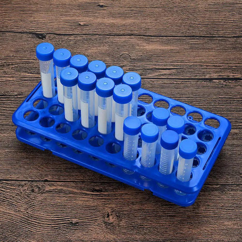 Top Notch Detachable Plastic Test Tube Holder Rack For 5ml 10ml 15ml Tubes 50 Hole Blue Lab Gear Organizer Corrosion Resistant HIPS Material