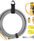 12 Ft Propane Hose For RV With Safety Shutoff Valve And One Quarter Inch Quick Disconnect Stainless Steel Braided Gas Line