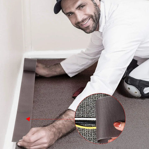 Two Pack 10 Ft Cable Floor Strip Cover With Hook And Loop Tape To Hide And Manage Wires On Carpet Or Floor Prevent Trip Hazards Gray Great For Office And Home Use On Rugs And Carpets To Keep Cords Neat And Trip Free