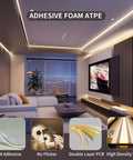 Modern living room illuminated with COB LED Strip Light With 3780 LEDs Delivers 8000 Lumens, 4000K Natural White, 24ft, dimmable 24V tape.