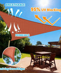 Rust Red Triangle Shade Sail 10x10x10 Outdoor Canopy For Patio Garden Backyard UV Block Fade Resistant Breathable Mesh For Cooler Shade No Fuss Setup For Customizable Shade for patio use