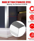 Heavy Duty T304 Stainless Steel Wall Corner Guards, 2 X 2 Inch 48 Inch Long, 10 Pack 90 Degree corner protector shown on a wall.