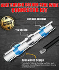 Diagram of the 160 Piece Solder Seal Wire Connector Kit Marine Grade Heat Shrink Splice Connectors showing design details.