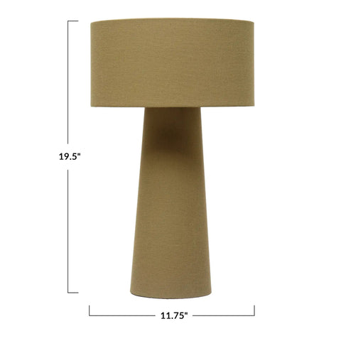 Olive Linen Blend Table Lamp With Inline Switch Modern Iron Base And Soft Linen Shade 12 Inch By 12 Inch By 20 Inch Six Foot Cord Vibe For Bedroom Or Living Room 40 Watt Max Bulb