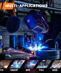 Welder using Auto Darkening Welding Helmet With Large 3.94 By 3.82 Inch Viewing Screen, Rechargeable Welding Mask in action.