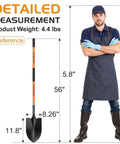 Heavy Duty Spade Shovel For Digging 56 Inch Garden Shovel With Round Blade And D Handle Fiberglass Handle Pro Grade Ground Breaker
