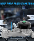 Thermostat Engine Aluminum Water Pump For Chevy Silverado 1500 Tahoe Suburban Trailblazer Express GMC Sierra Yukon Cadillac Buick Hummer Isuzu V8 4.8L 5.3L 6.0L Drop In Replacement highlighting premium materials