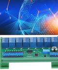 RS485 Relay Board 24V Industrial Relay Module With 8 Inputs And 8 Outputs DIN Rail PLC Expansion circuit board