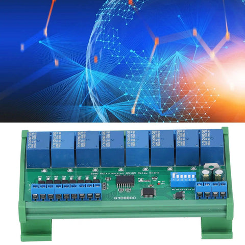RS485 Relay Board 24V Industrial Relay Module With 8 Inputs And 8 Outputs DIN Rail PLC Expansion circuit board