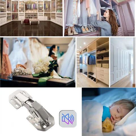 Soft Close Cabinet Hinge Set With 32 Stainless Screws, 90 Degree Concealed Kitchen Hinges For Cupboards And Wooden Doors