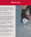 Person applying No Sweat Gray Concrete Crack Filler Dry Powder Blend to a cracked surface for easy repair.