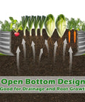 Round Galvanized Raised Garden Bed 4x4x1ft Outdoor Planter For Vegetables And Flowers Durable Steel Flower Box diagram