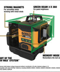 20V Max Laser Level With Cross Line And Three 360 Degree Green Beams Bare Tool Only For Indoor Layouts Self Leveling Lines Up To 40 Meters Indoors Or Up To 100 Meters With Detector, 3x360 green beams