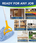 Six Pack Pro Grade Mop Heads Replacement For Heavy Duty Floor Cleaning And General Cleaning Industrial Wet Mops in various settings
