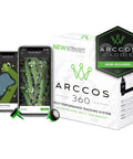 Pro Grade Golf Performance Tracker With 360 Shot Tracking And Club Recommendations Learn Exact Distances Identify Your Strengths And See The Best Strategy On Any Hole With Microsoft Powered Caddie Tech packaging and mobile app display