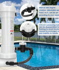 320 Chlorinator In Line Feeder Compatible With 320 Automatic In Line Chlorine And Bromine System For Pools And Spas Holds 11 Large Tablets Or 98 Small Tablets Online Or Offline Use, white plastic with black valve